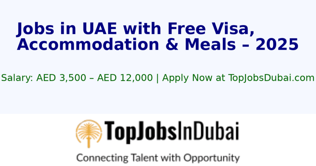 dubai jobs free visa
