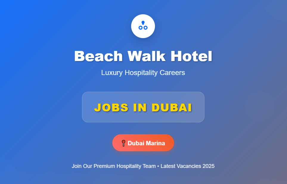 Beach Walk Hotel Dubai Employment Opportunities – Latest Career Openings
