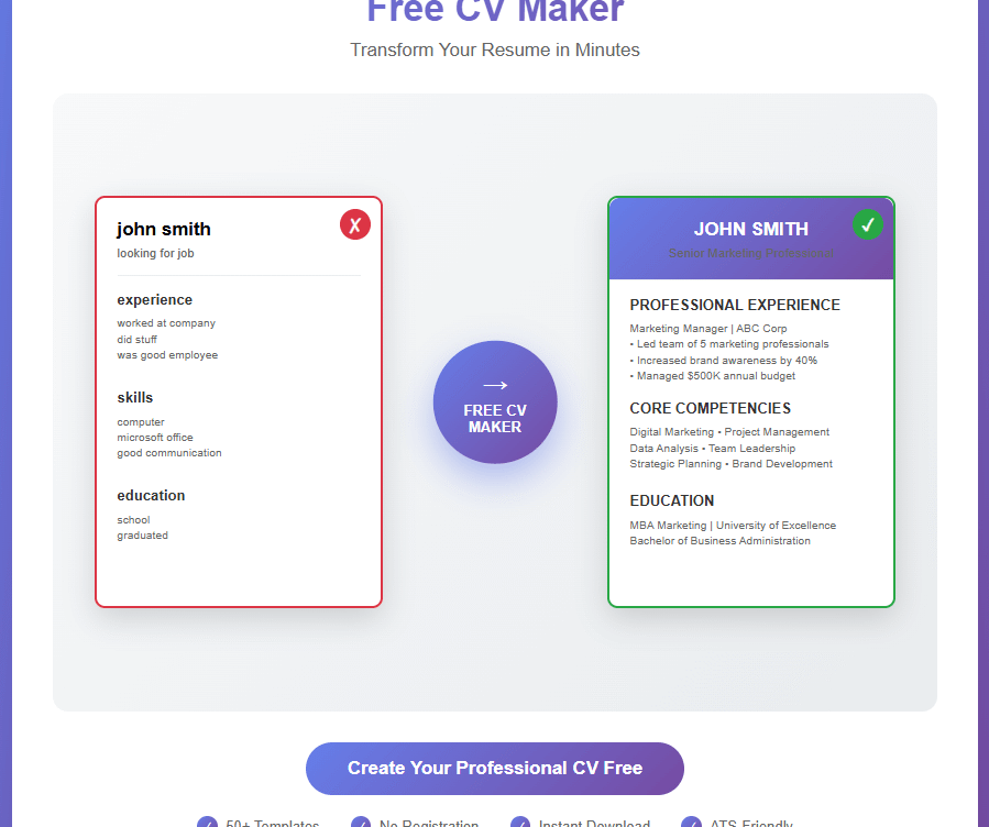 Free CV Maker – Build Your Perfect Resume Fast & Easy